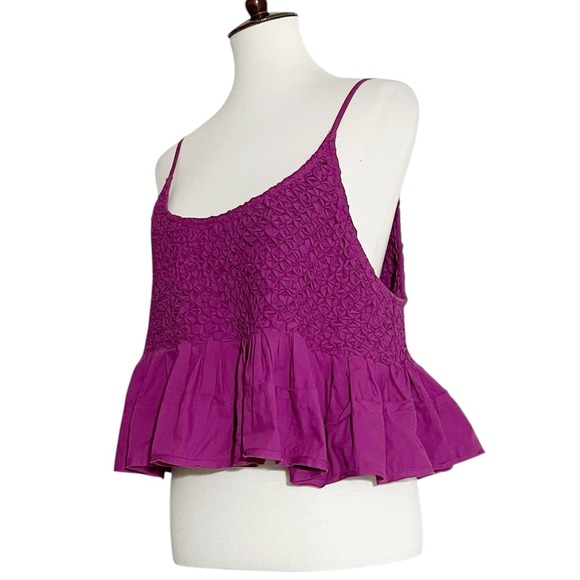 Anthropologie Smocked Swing‎ Tank Top Sleeveless Ruffle Size XL - Picture 7 of 11